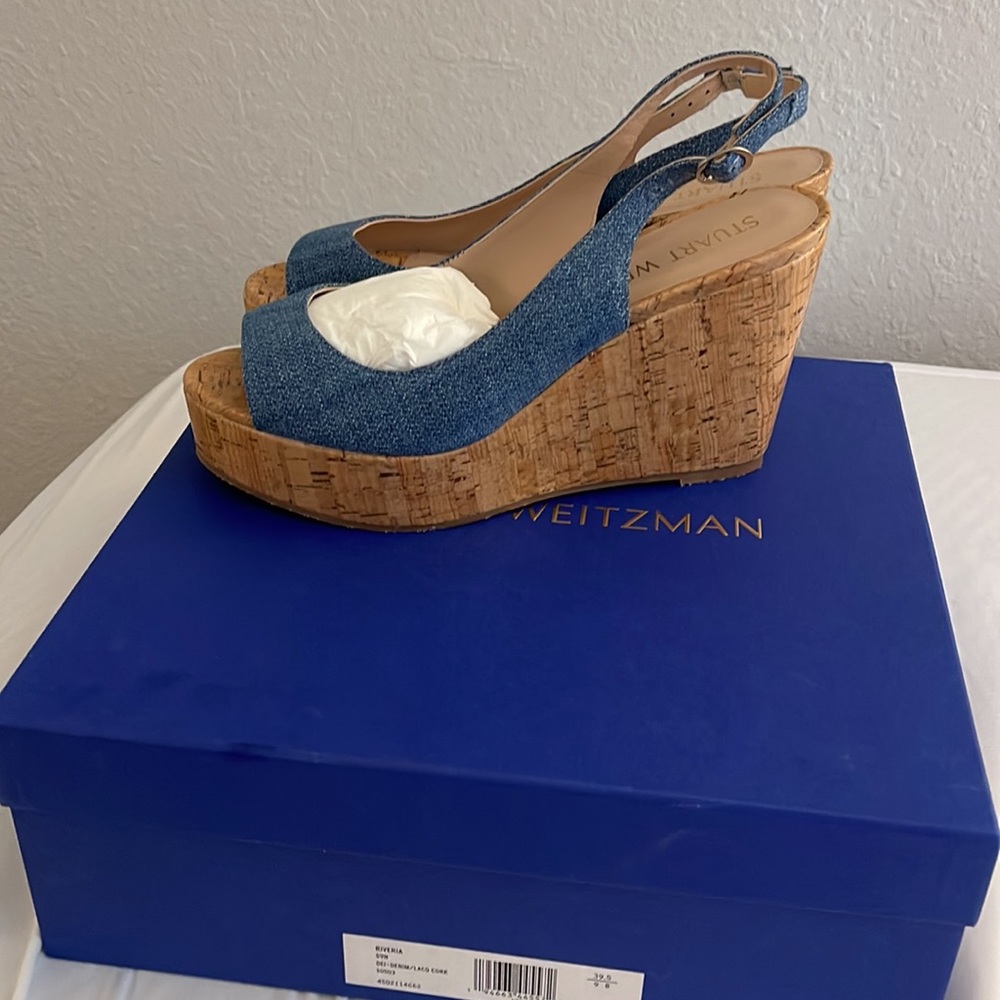 Riveria Denim Slingback Wedge Sandal
STUART WEITZMAN
